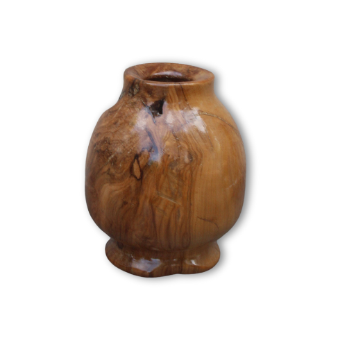 Vase Décoratif en Bois d’Olivier – Pièce Artisanale Unique