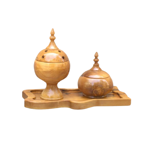 Encens en Bois d’Olivier – Sérénité Artisanale